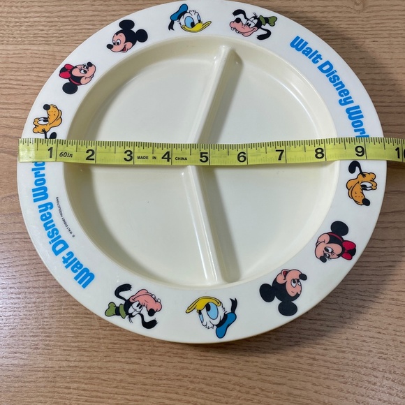 Vtg Walt Disney World Divided Plates Deka Mickey Goofy Donald Pluto Melamine - Picture 6 of 6